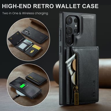 Samsung S24 FE fodral med RFID-skydd / Magnetisk plånboksfodral med ko