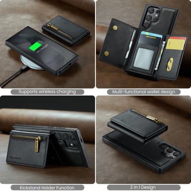 Samsung S24 FE fodral med RFID-skydd / Magnetisk plånboksfodral med ko