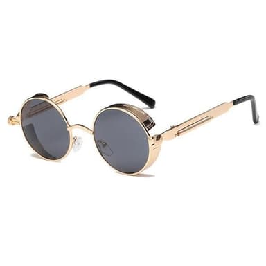 Steampunk Retro Solglasögon Rökig/Guld