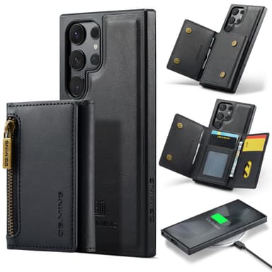 Samsung S24 FE fodral med RFID-skydd / Magnetisk plånboksfodral med ko