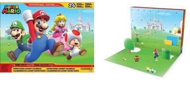 JAKKS Pacific Super Mario Adventskalender 2,5 tums figurer & tillbehör Klassiskt tema