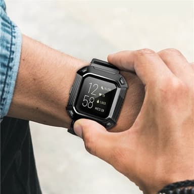 SUPCASE UB Pro Armband Fitbit Versa 4 - Svart