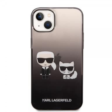 Karl Lagerfeld iPhone 14 Plus Skal Karl & Choupette Gradient Svart