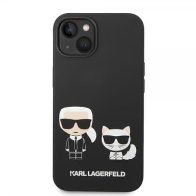 Karl Lagerfeld iPhone 14 Plus Skal Liquid Silicone Karl & Choupette Svart