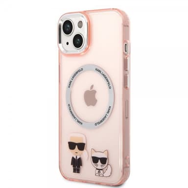 Karl Lagerfeld iPhone 14 Skal Karl & Choupette MagSafe Rosa