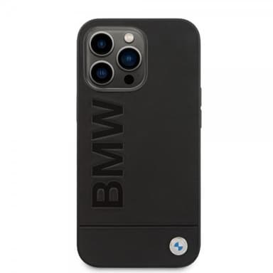 BMW iPhone 14 Pro Max Skal Hot Stamp Metal Logo Svart