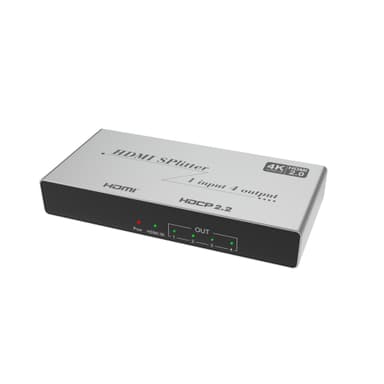 HDMI Splitter 1 in 4 Out 4K   60Hz Svart