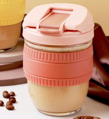 Take away-mugg med sugrör, Rosa
