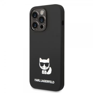 Karl Lagerfeld iPhone 14 Pro Skal Liquid Silicone Choupette Svart
