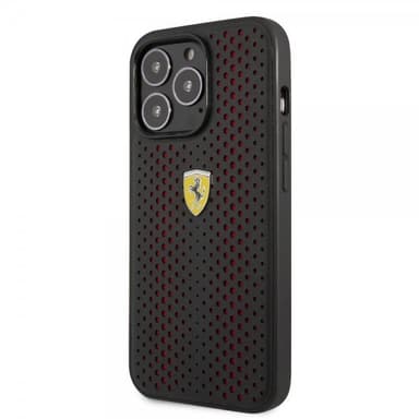 Ferrari iPhone 14 Pro Skal Logo Perforerad Röd