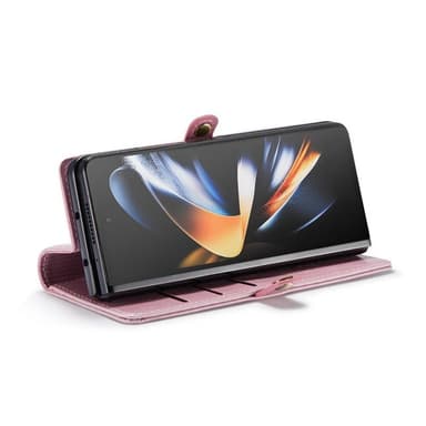Mobilplånbok 3-kort äkta läder Samsung Galaxy Z Fold 4 - Ljusrosa