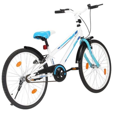 vidaXL Barncykel 24 tum blå och vit