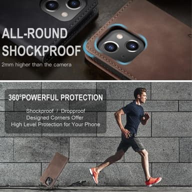 CASEME Plånboksfodral iPhone 14 Plus - MörkBrun