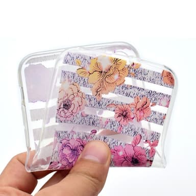 iPhone X TPU Skal - Pink and Purple Flower