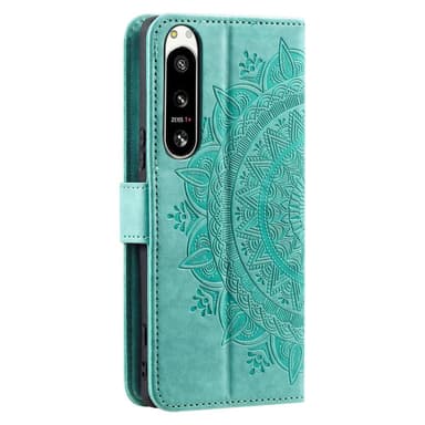 SKALO Sony Xperia 5 IV 5G Mandala Plånboksfodral - Turkos