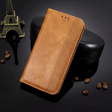 SKALO Motorola Edge 30 Fusion 5G Embossed Premium Plånboksfodral - Brun