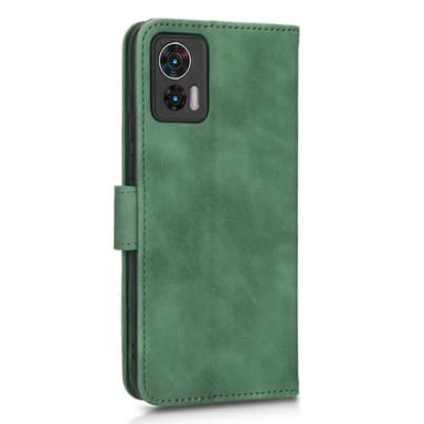 SKALO Motorola Edge 30 Neo 5G Matt PU-Läder Plånboksfodral - Grön