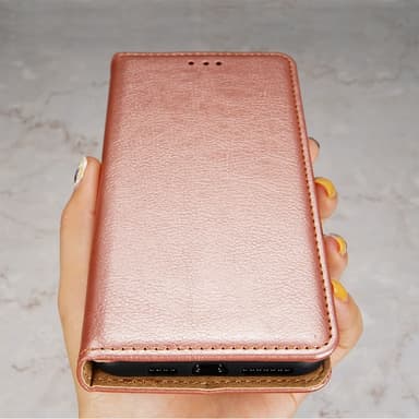 SKALO Motorola Edge 30 5G Plånboksfodral i PU-Läder - Roséguld