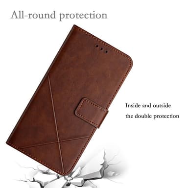 SKALO Samsung A23 5G Embossed Plånboksfodral i PU-Läder - Brun