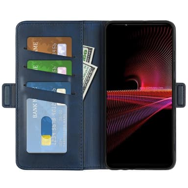SKALO Sony Xperia 1 IV Premium Plånboksfodral - Blå