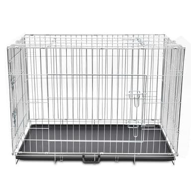 vidaXL Hopfällbar hundbur XL metall