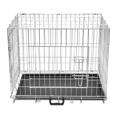 vidaXL Hopfällbar hundbur L metall