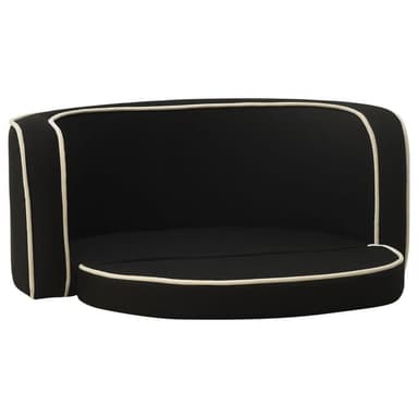 vidaXL Hundsoffa vikbar svart 76x71x30 cm linne tvättbar dyna