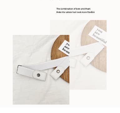 Elastiskt bälte / skärp utan spänne Vit