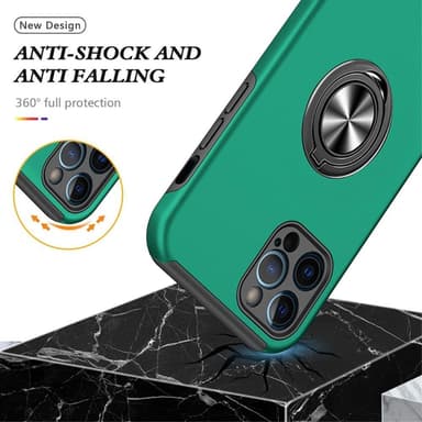 iPhone 14 Pro Max Hybrid skal med Finger Ring - Grön