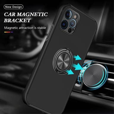 iPhone 14 Pro Max Hybrid skal med Finger Ring - Svart