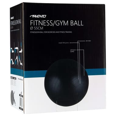 vidaXL Gymnastikboll svart 55 cm