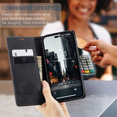 CASEME Plånboksfodral iPhone 14 Pro - Svart