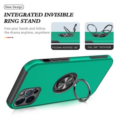 iPhone 14 Pro Hybrid skal med Finger Ring - Grön