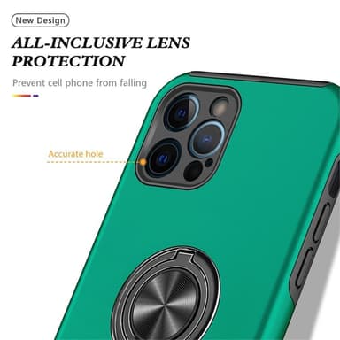 iPhone 14 Pro Max Hybrid skal med Finger Ring - Grön