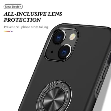 iPhone 14 Hybrid skal med Finger Ring - Svart