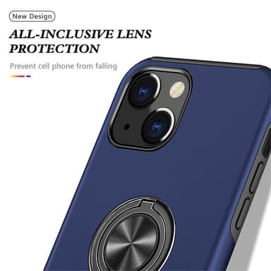 iPhone 14 Hybrid skal med Finger Ring - Blå
