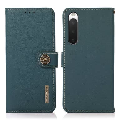 Mobilplånbok 3-kort läder RFID Sony Xperia 5 IV - Grön