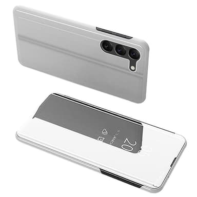 SKALO Samsung S23 Clear View Spegel fodral - Silver