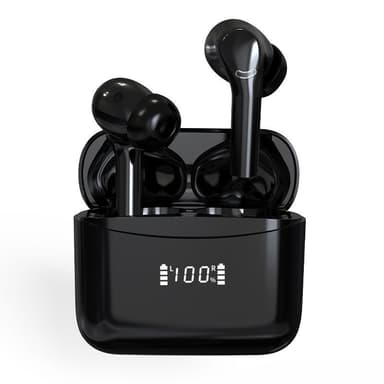 Trådlösa hörlurar ENC brusreducerande Bluetooth 5.2 IPX5 Svart