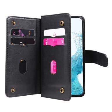 SKALO Samsung S23 Plus 10-FACK Plånboksfodral - Svart