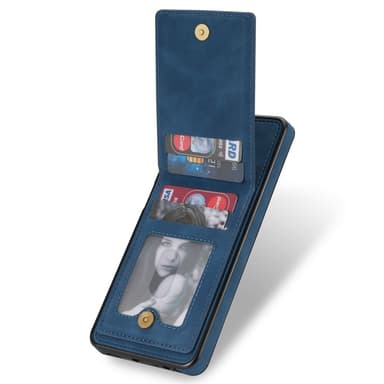 SKALO Samsung S23 PU Läder Skal med Plånbok - Blå
