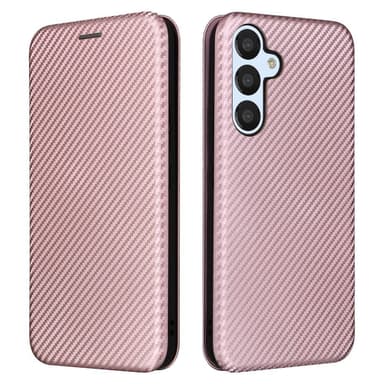 SKALO Samsung A54 5G Carbon Fiber Plånboksfodral - Roséguld