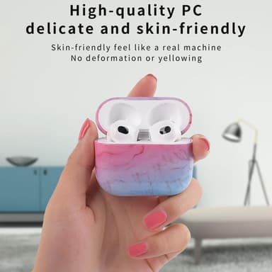 SKALO AirPods 3 Marmor Fodral med Karbinhake - Motiv 2