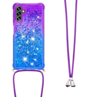 SKALO Samsung A34 5G Kvicksand Glitter Mobilhalsband - Lila-Blå