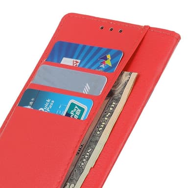 SKALO Samsung A14 4G/5G Litchi Plånboksfodral - Röd