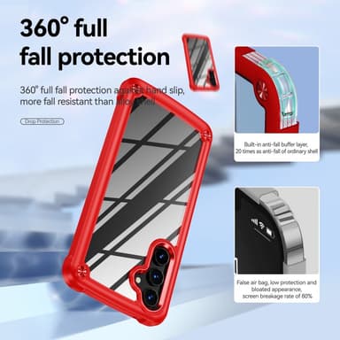 SKALO Samsung A54 5G Glossy Hybrid TPU Skal - Röd