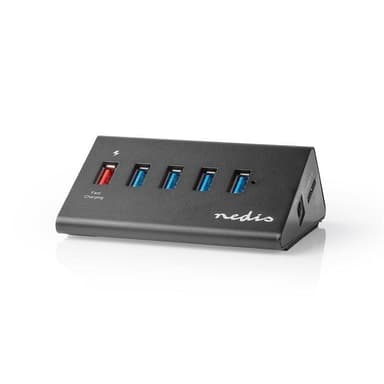 USB-hubb | 5 portar | USB 3.0 | QC3.0-laddningsport | 5 Gbit/s |