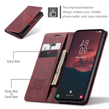 CASEME Plånboksfodral Samsung Galaxy A54 5G - VinRöd