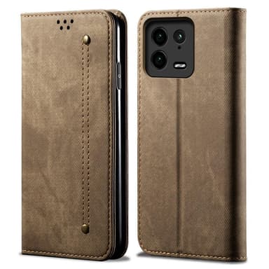 SKALO Xiaomi 13 Pro 5G Jeans Plånboksfodral - Khaki