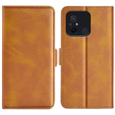 SKALO Xiaomi Redmi 12C 4G Premium Plånboksfodral - Ljusbrun